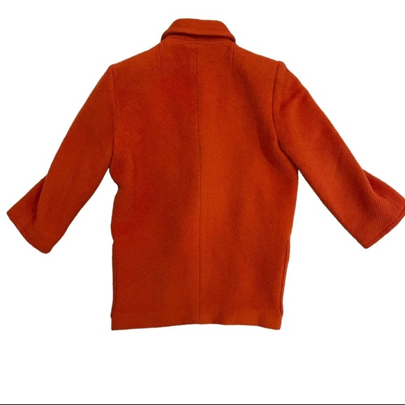 Authentic Vintage Salvatore Ferragamo Burnt Orange Wool & Mohair Italian Peacoat - Picture 3 of 12